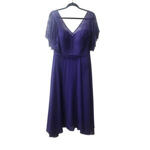 Purple Elegant Lace Chiffon Formal Dress Size M/L (See Pic Measurements)